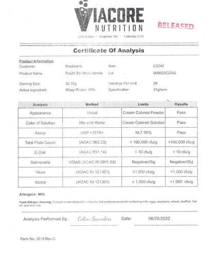 Whey Protein 2lb (Vanilla)